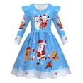 thumbnail image 1 of XEGLSBU Dresses for Girls 10-12 Long Sleeve Child Xmas Girls Dresses Party Dance Kids Christmas Princess Dress Girls Dresses Size 14-16 Long Blue Size 6-7 Years, 1 of 3