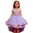 thumbnail image 1 of XEGLSBU Dresses for Girls 12-14 Blue Girls Sleeveless Floral Dress Layered Party Tutu Skirt for Celebration Purple Size 9-10 Years, 1 of 8