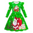 thumbnail image 1 of XEGLSBU Dresses for Girls 5-6 Elegant Child Xmas Girls Dresses Party Dance Kids Christmas Princess Dress Dresses for Girls A-Green Size 6-7 Years, 1 of 3