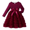 thumbnail image 1 of XEGLSBU Dresses for Girls 5-6 Elegant Girls Solid Color Dress with Rose Pattern Floral Design for and Daily Wear Size 3-4 Years, 1 of 9
