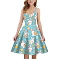 thumbnail image 1 of XEGLSBU Dresses for Girls 5-6 Years Easter Print Girls Sleeveless Dress Back Elastic Zipper for Casual Daily Wear (Light Blue-A Size 13-14 Years), 1 of 4