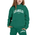 thumbnail image 1 of XEGLSBU Fall Outfits for Girls 7-8 Girls Outfits Hoodies Letter Print Sweatshirt Stylish and Comfortable Everyday Wear Girls Fall Outfits 10 Year Old Dark Green Size 11-12 Years, 1 of 4