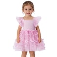 thumbnail image 1 of XEGLSBU Flower Girl Dress 4T Satin Delicate Baby Girls Dress with Overlay and Netting Bodice Elegant Romper Dress Light Purple Size 6-9 M, 1 of 5