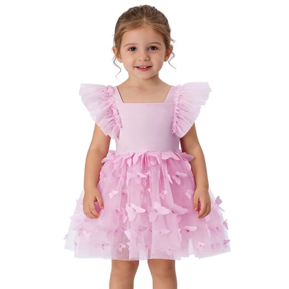 XEGLSBU Flower Girl Dress 4T Satin Delicate Baby Girls Dress with Overlay and Netting Bodice Elegant Romper Dress Light Purple Size 6-9 M