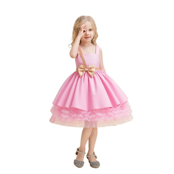 XEGLSBU Girls Christmas Dress Size 10 Red Elegant Girls Party Dress Girl Tutu Gown for and Celebrations with Satin Fabric and Delicate Lace Embellishments Pink Size 6-7 Years