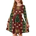 thumbnail image 1 of XEGLSBU Girls Christmas Dress Size 14-16 Girls' Printed Dress Girls Christmas Dress Size 8-10 a-Red Size 4-5 Years, 1 of 4