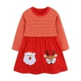thumbnail image 1 of XEGLSBU Girls Christmas Dresses Size 10-12 Winter Girls Dress with Reindeer Pattern Round Neck Cute Tutu Party Gown for Holiday Festive Girls Christmas Dresses Red-A Size 6-7 Years, 1 of 6