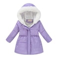 thumbnail image 1 of XEGLSBU Girls Coats Size 8-10 Black Girls Winter Down Jacket with Hooded Trim Warm Zip up Long Sleeve Coat Slim Fit Padded Outwear for Cold Weather Girls Winter Coat 5T-6T Light Purple Size 4-5 Years, 1 of 3