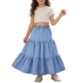thumbnail image 1 of XEGLSBU Girls Denim Skort with Inner Shorts Denim Skirt for Girls Elastic Waist Flared A Line Midi Length Casual Summer Outfit Blue Size 11-12 Years, 1 of 9