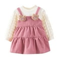 thumbnail image 1 of XEGLSBU Girls Dresses 4T Long Sleeve Toddler Kids Baby Girls Long Sleeve Soild Bear Casual Princess Dress Dresses for Girls 6-7T Size 18-24 Months, 1 of 6