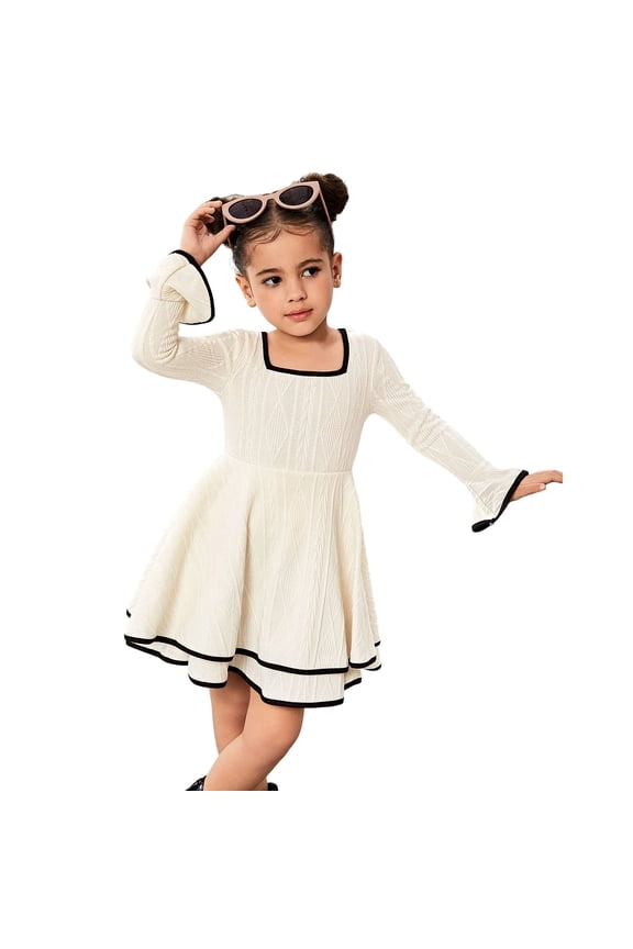 Girls Dresses 5T Fancy Girls Dresses School Casual Dress Kids Toddler Girls Spring Summer Print Short Sleeve Tops Student Skirts Outfits Clothes White Size 9-10 Years