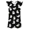 thumbnail image 1 of XEGLSBU Girls Dresses Halloween Flutter Sleeve Nightgown Summer Casual Cartoon Digital Print Dress Black Size 4-5 Years, 1 of 5