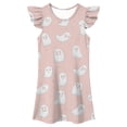 thumbnail image 1 of XEGLSBU Girls Dresses Halloween Flutter Sleeve Nightgown Summer Casual Cartoon Digital Print Dress Pink Size 7-8 Years, 1 of 5