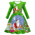 thumbnail image 1 of XEGLSBU Girls Dresses Size 12-14 Child Xmas Girls Dresses Party Dance Kids Christmas Princess Dress Fall Dresses Long Casual Green-C Size 7-8 Years, 1 of 2