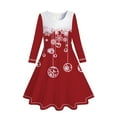 thumbnail image 1 of XEGLSBU Girls Dresses Size 12-14 Kids Toddler Baby Girls Spring Autumn Print Christmas Ruffle Long Sleeve Princess Dress Dresses for Girls 5-6 Tutu Red-C Size 4-5 Years, 1 of 3