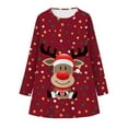 thumbnail image 1 of XEGLSBU Girls Dresses Size 12-14 Party Dress Toddler Baby Kids Girls Christmas Print Party Dress Princess Dresses Clothes Girls Dresses Size 10-12 Long Sleeve Red-C Size 9-10 Years, 1 of 4