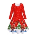 thumbnail image 1 of XEGLSBU Girls Dresses Size 14-16 Fall Kids Toddler Baby Girls Spring Autumn Print Christmas Ruffle Long Sleeve Princess Dress Girls Dresses Size 14-16 Red Size 10-13 Years, 1 of 2
