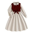thumbnail image 1 of XEGLSBU Girls Dresses Size 6 Fall Autumn Winter Girls Corduroy Dress with Detachable Vest and Sash Long Sleeve Outfit for Toddler and Kids Layered for Daily Wear Red Size 10-11 Years, 1 of 3