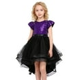 thumbnail image 1 of XEGLSBU Girls Dresses Size 7 Fancy Girls Sparkly Pageant Dress with Detachable Train for Piano Recital Performance Girl Gown Purple Size 3-4 Years, 1 of 6
