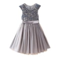 thumbnail image 1 of XEGLSBU Girls Dresses Size 8 Summer Elegant Girls Formal Dress for Piano Recital Pageant Performance and Party Gown Grey Size 16-17 Years, 1 of 9