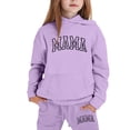thumbnail image 1 of XEGLSBU Girls Fall Outfits Size 8-10 Girls Outfits Hoodies Letter Print Sweatshirt Stylish and Comfortable Everyday Wear Fall Outfits for Girls Size 7-8 Purple Size 13-14 Years, 1 of 4