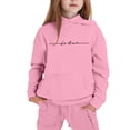 thumbnail image 1 of XEGLSBU Girls Fall Outfits Size 8-10 Girls Outfits Hoodies Letter Print Sweatshirt Stylish and Comfortable Everyday Wear Fall Outfits for Girls a-Pink Size 5-6 Years, 1 of 4