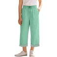 thumbnail image 1 of XEGLSBU Girls High Waist Striped Culottes Casual Summer Pants with Pockets Comfortable Straight Leg Trousers for Kids (Mint Green Size 11-12 Years), 1 of 4