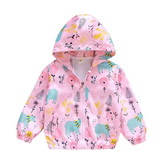 XEGLSBU Girls Jacket 5T Denim Toddler Jacket Boys Kids Hooded Windproof Coat Outwear Baby Cartoon Zipper Girls Windbreaker Girls Coat&jacket Girls Jacket Size 8-10 Size 12-18 Months