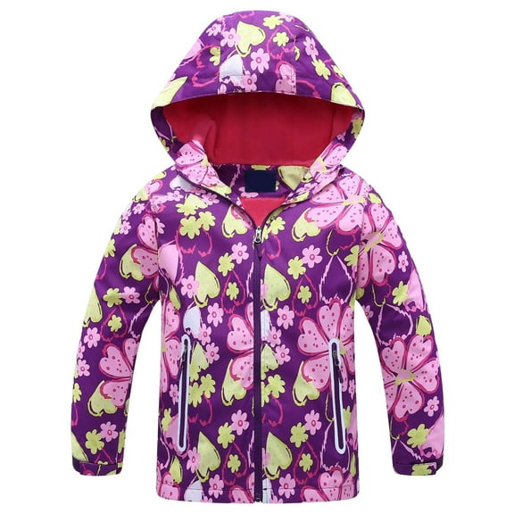 XEGLSBU Girls Jackets Size 10-12 Winter Girls Windproof Warm Trench Coat Winter Thermal Outerwear Jacket for Kids Youth Medium Big Size Children Dark Purple Size 2-3 Years