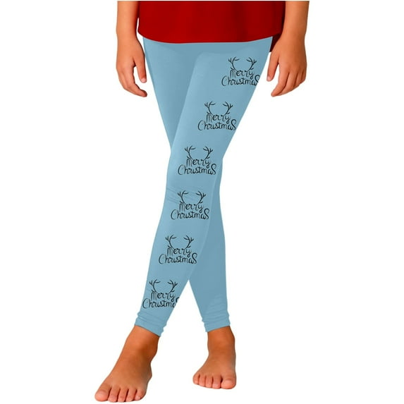 XEGLSBU Girls Leggings 5T White Solid Color Dance Nine Leggings for Kids Girls Leggings 5T Cotton 5-Blue Size 5-6 Years