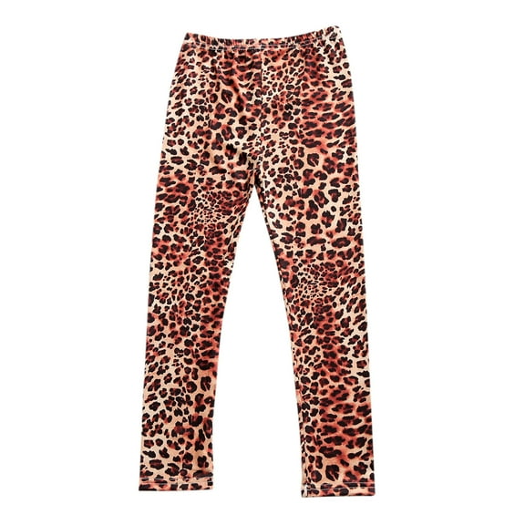 XEGLSBU Girls Leggings Size 7-8 Lined Autumn Girls Sports Outerwear Leggings Cute Cartoon Printed Stretch Pants Children's Leggings Girls Leggings Brown-A Size 8-9 Years
