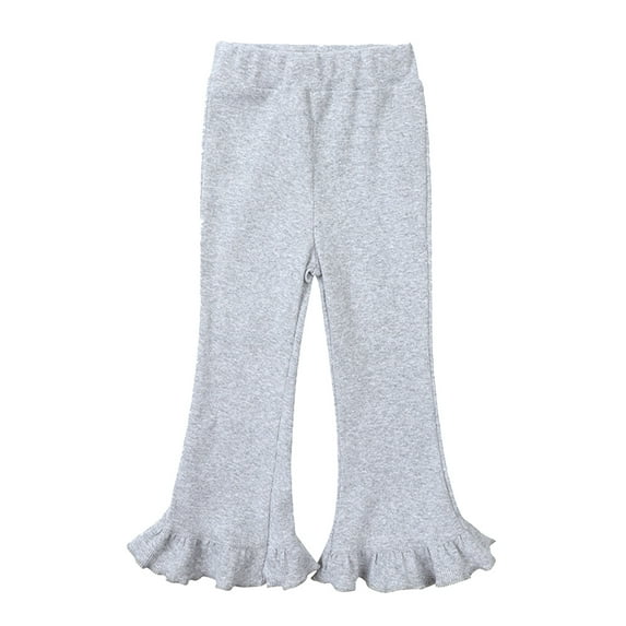 XEGLSBU Girls Leggings Size 7/8 Tollder Girl High Elastic Waist Flare Leg Pants Casual Long Bottom Trousers Girls Leggings 5T Grey Size 2-3 Years
