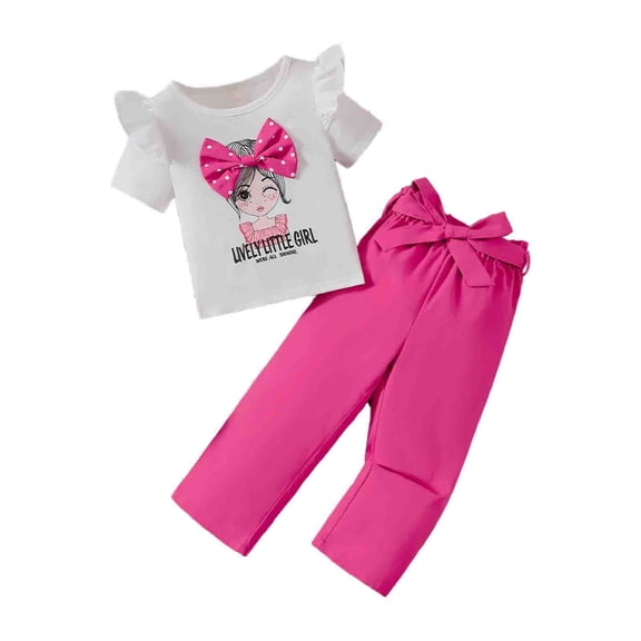 XEGLSBU Girls Outfits Size 6-8 Kids Girl Clothes Floral Print Ruffle Sleeveless Tank and Wild Leg Pant 2 Piece Outfit Set Red Size 5-6 Years
