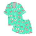 thumbnail image 1 of XEGLSBU Girls Pajamas Size 12-14 Big Kids Children's Girls Bow Printed Short Sleeve Shorts Two Piece Pajama Set Girls Pajamas Size 10-12 Pack C-Mint Green Size, 1 of 4