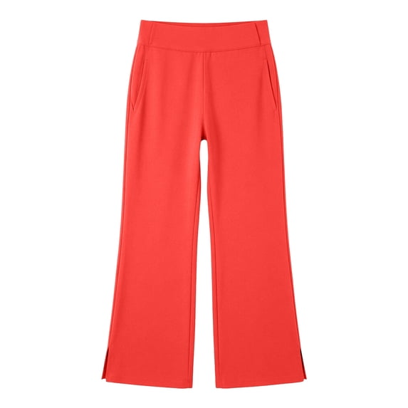 XEGLSBU Girls Pants Size 14-16 Cargo Comfortable Girls' Casual Pants with Stretchy Waistband for Everyday Play and School Orange Size 8-9 Years