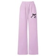 thumbnail image 1 of XEGLSBU Girls Pants Size 7 Tall Girls Bow Tie Loose Fit Jogger Pants Straight Leg Athletic Trousers with Back Pocket Casual Comfort Playwear Light Purple Size 10-11 Years, 1 of 4