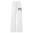 thumbnail image 1 of XEGLSBU Girls Pants Size 8 Girls Bow Detail Loose Fit Straight Leg Jogger Pants with Back Pocket Casual Playwear Soft Comfortable Trousers White Size 10-11 Years, 1 of 4