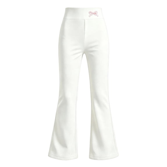 XEGLSBU Girls Pants Stylish and Comfortable Girls' Casual Pants with Stretchy Waistband for Everyday Play and School z260731-White-b Size 4-5 Years