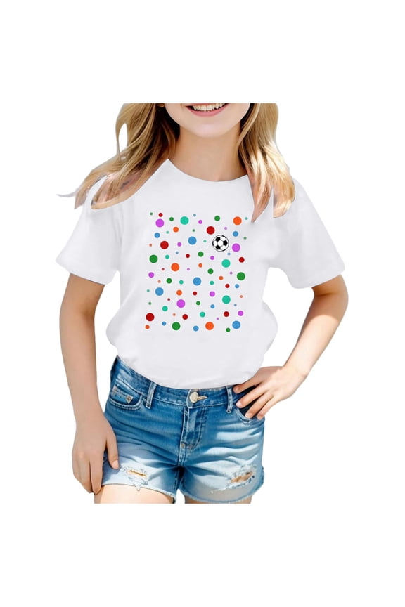 Girls Shirts Size 10-12 Dressy Girls Casual Short Sleeve Crewneck Tee Top Comfortable Basic Shirt for Children Soft Blend Apparel Girls T Shirt White Size 7-8 Years