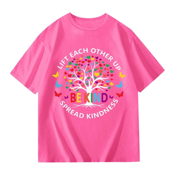 XEGLSBU Girls Shirts Size 14 Cute Girls Graphic Tee Short Sleeve T Shirt Casual Summer Top for Kids Youth Children Pink Size 11-12 Years