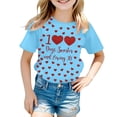 thumbnail image 1 of XEGLSBU Girls Shirts Size 14 Trendy Girls Casual Short Sleeve T Shirt with Prints Loose Fit Round Neck Top for Back to School Light Blue Size 130, 1 of 4
