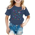 thumbnail image 1 of XEGLSBU Girls Shirts Size 7-8 Plain Girls Casual Short Sleeve Crewneck Tee Top Comfortable Basic Shirt for Children Soft Blend Apparel Girls T Shirt Navy Size 9-10 Years, 1 of 3