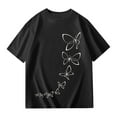 thumbnail image 1 of XEGLSBU Girls Shirts Size 7-8 Youth Kids Girls Cute Graphic Print Round Neck Short Sleeve Tee Summer Casual T Shirt Black-A Size 6-7 Years, 1 of 4