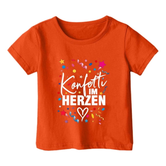 XEGLSBU Girls Shirts Size 7X Children's Fashion Print Loose Casual Short Sleeve Top for Kids Comfortable Summer T Shirt for Boys and Girls Orange Size 1-2 Years
