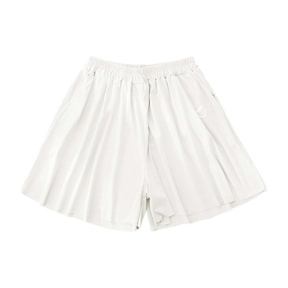 XEGLSBU Girls Skirts Size 7-8 Girls Dresses Casual A Line Skirt with Elastic Waist for Kids Sports Tennis Play Outfit Summer Spring Comfortable Stretchable White Size 11-12 Years