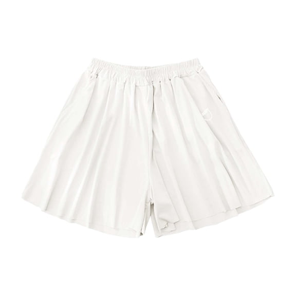 XEGLSBU Girls Skirts Size 7-8 Girls Dresses Casual A Line Skirt with Elastic Waist for Kids Sports Tennis Play Outfit Summer Spring Comfortable Stretchable White Size 5-6 Years