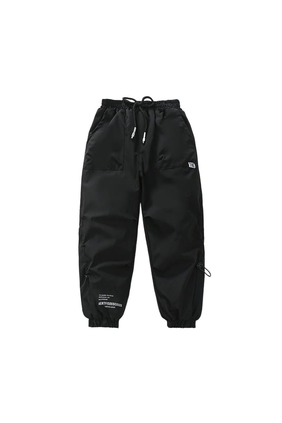 Girls Snowpants Insulated Winter Windproof Ski Trousers for Kids Outdoor Activities Cold Weather Thermal Lined Softshell Hiking Climbing Black-2 Size 12-13 Years