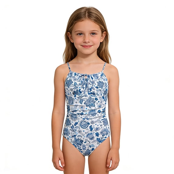 XEGLSBU Girls Swimsuit 1 Piece Black Children's Swimming Suit for Beach Swimsuit Adjustable Girls' Swimsuit 6 14 Years Sky Blue Size 11-12 Years