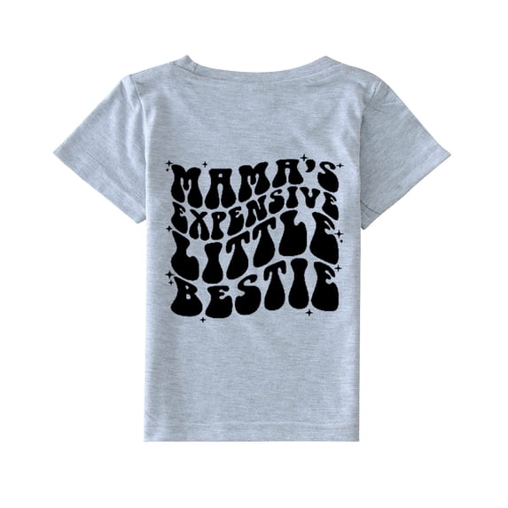 XEGLSBU Girls T Shirts Size 10-12 Graphic-Tees Toddler Kids Baby Girls Short Sleeve Letter Print Shirt Mama's Mini Funny T Shirt Trendy Shirt Tee Tops Grey Size 12-24 Months