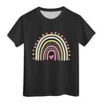 thumbnail image 1 of XEGLSBU Girls T Shirts Size 12-14 Layer Girls Short Sleeve T Shirts Kids Summer Tops Crewneck Tees 3 13 Years Black Size 6-7 Years, 1 of 7
